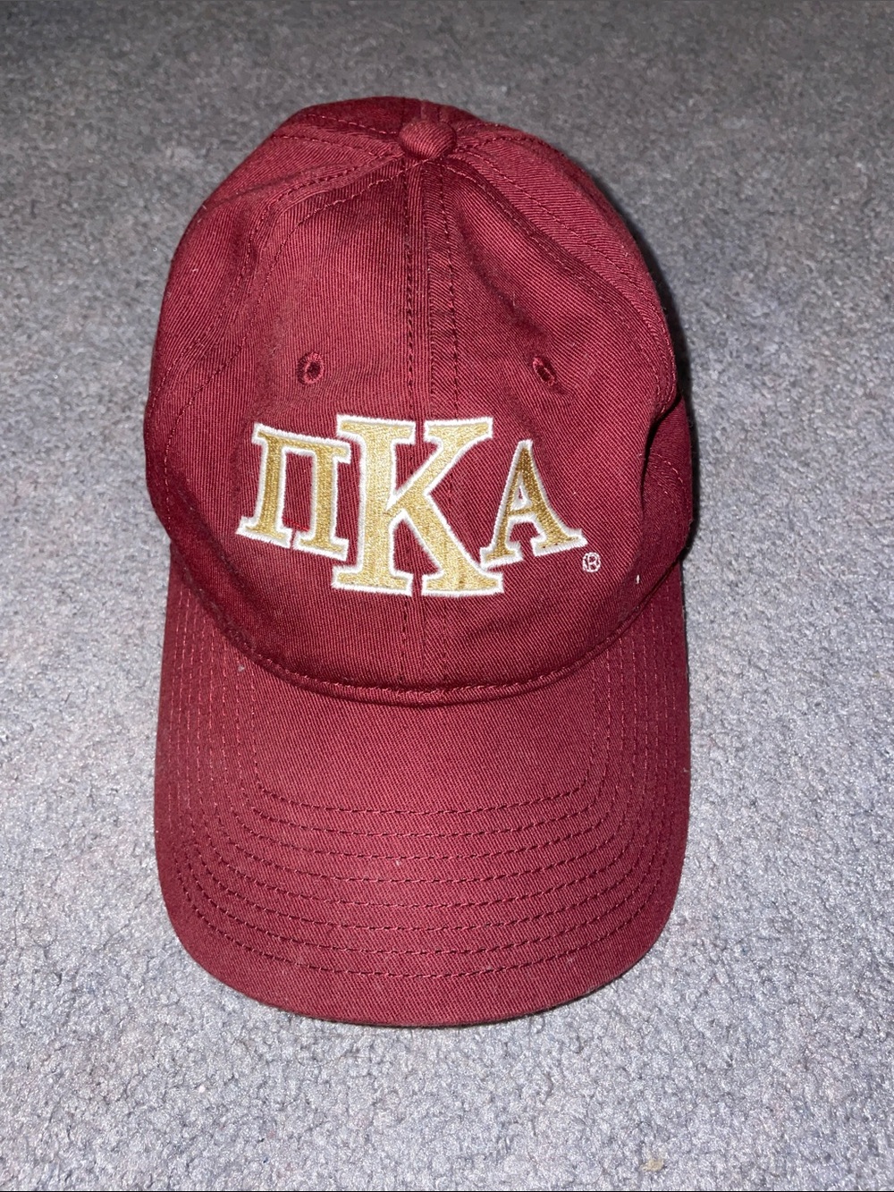 PIKE Frat Hat! Maroon Embroidered Greek Letter Baseball Cap